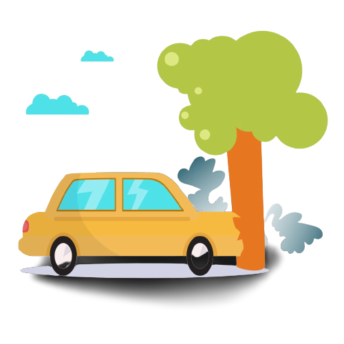 Car collided with tree vector image